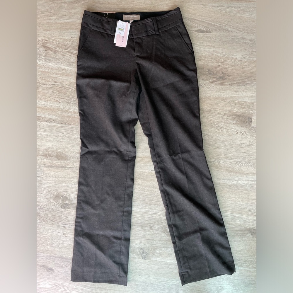 NWT Banana Republic Factory Martin Straight Leg Dress Pants Dark Brown Size 00P